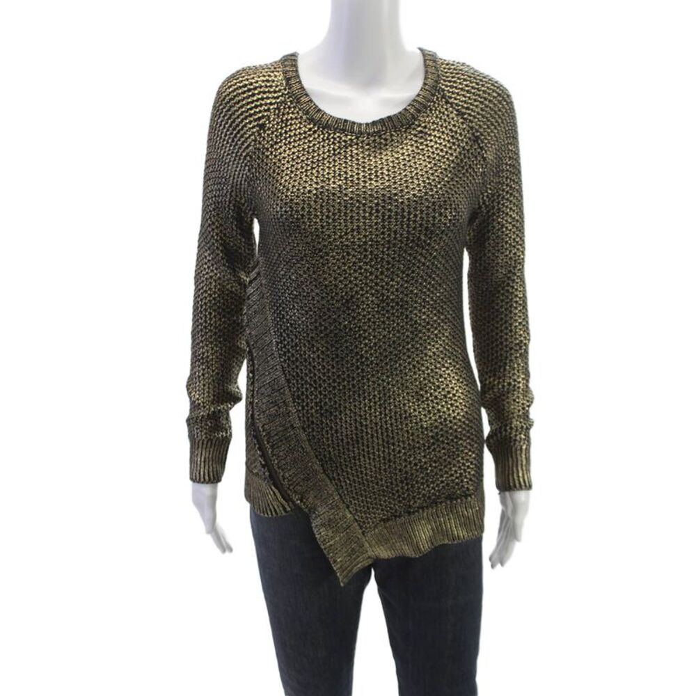 Red Saks Fifth Avenue Women Black Pullover Sweater Long Sleeve Petite Size S